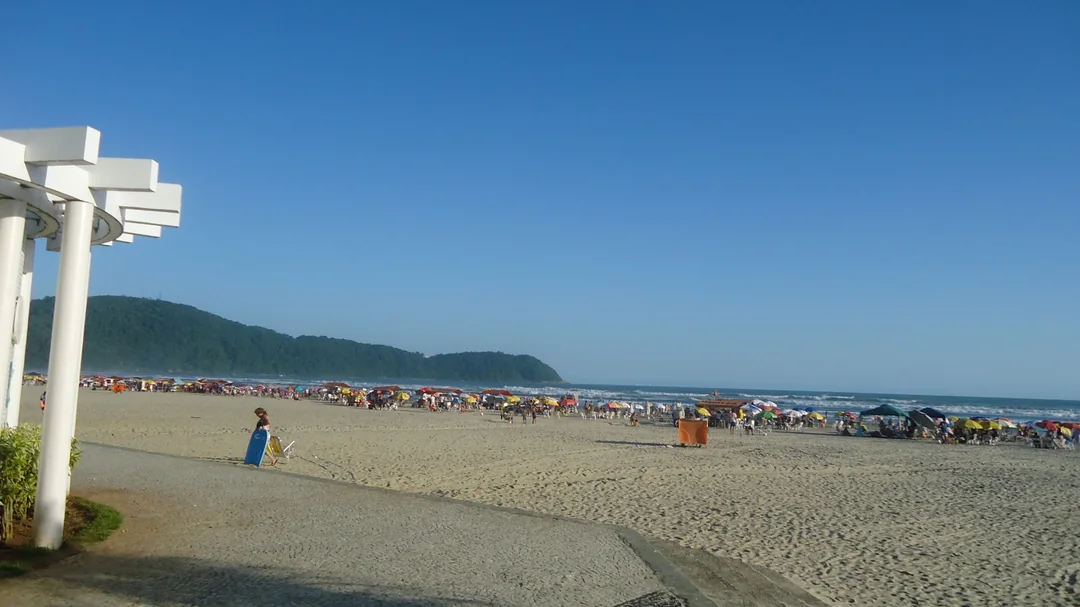 Vista de Praia do Boqueirão, em Praia Grande (SP)