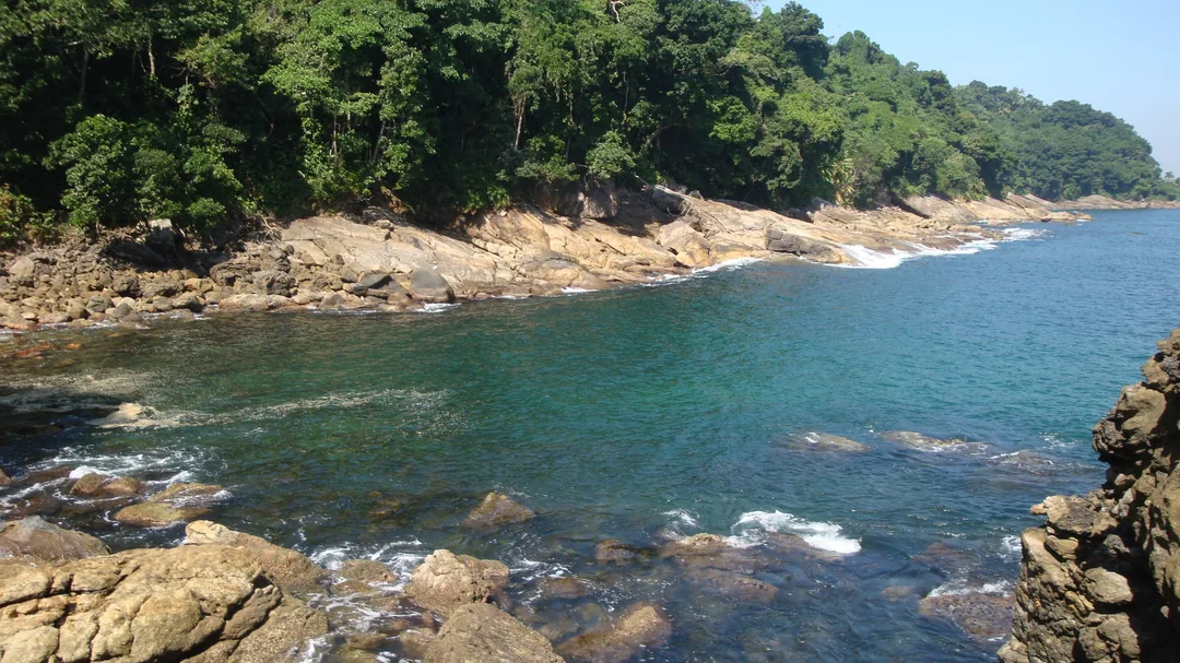 Vista de Camburizinho, em São Sebastião (SP)
